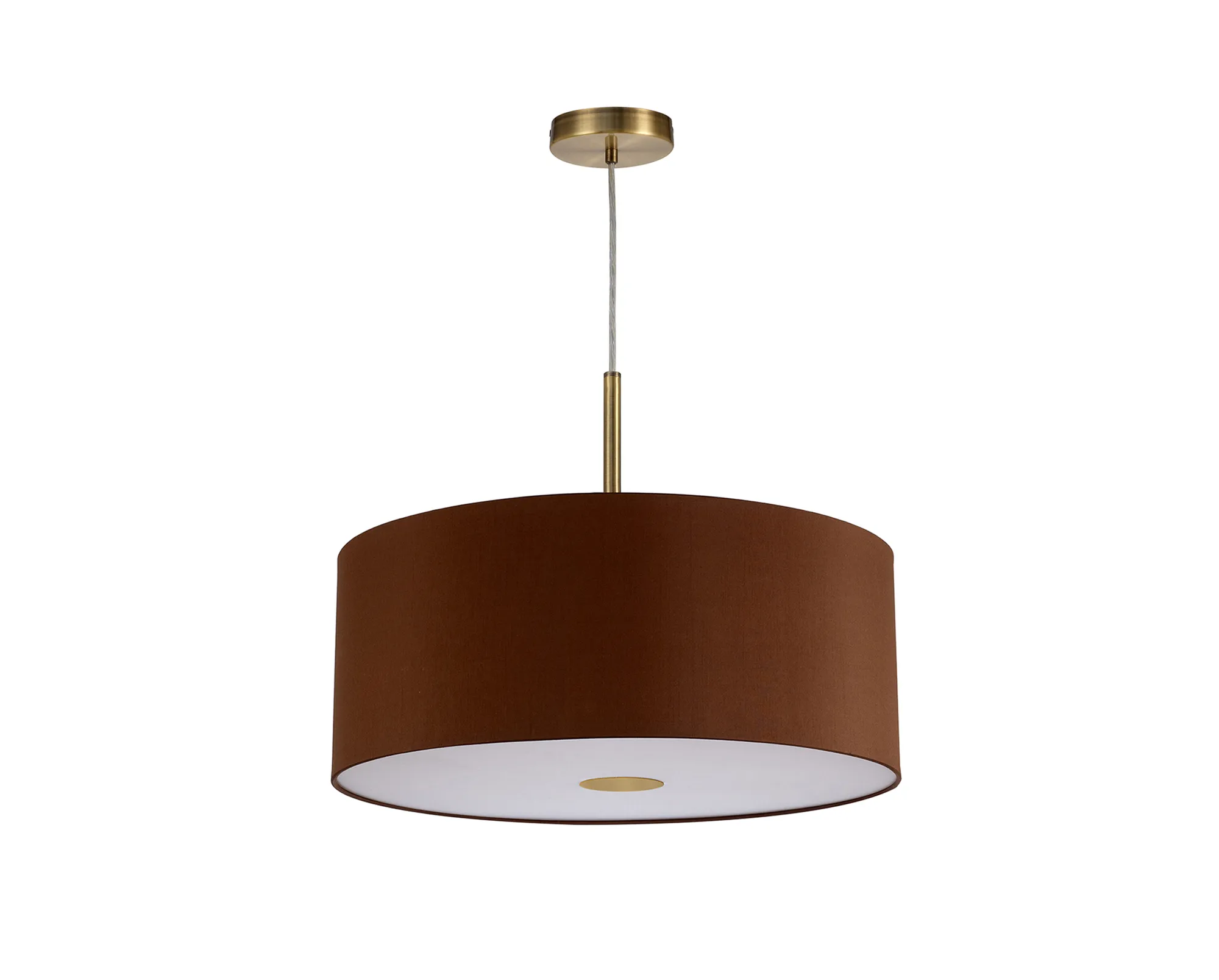Baymont 50cm Pendant 1 Light Antique Brass, Raw Cocoa/Grecian Bronze, Frosted Diffuser DK0226  Deco Baymont AB RC